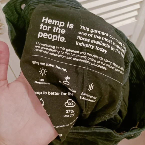 Afends MARSHA Black Slim Corduroy Jeans Flares 28 Wide Leg Hemp Organic Pants - Picture 5 of 5